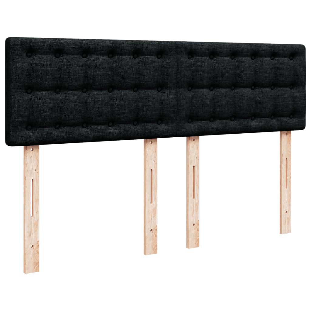 vidaXL Κρεβάτι Boxspring με Στρώμα Μαύρο 140x200 εκ. Υφασμάτινο