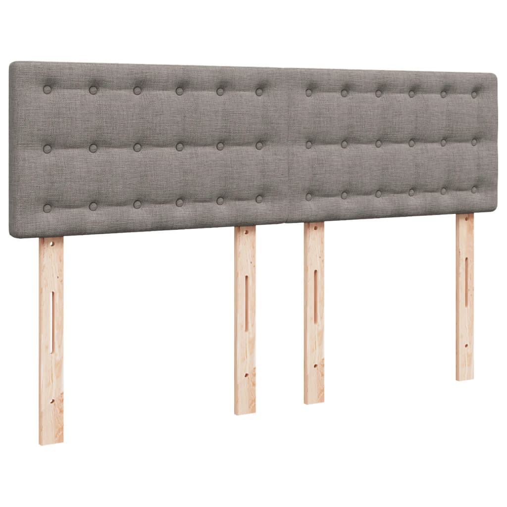vidaXL Κρεβάτι Boxspring με Στρώμα Taupe 140x200 εκ. Υφασμάτινο