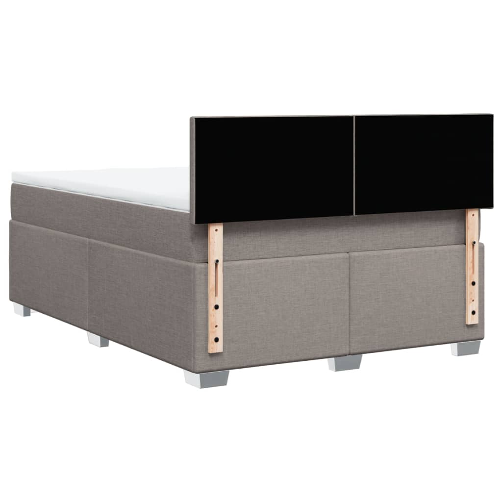 vidaXL Κρεβάτι Boxspring με Στρώμα Taupe 160x200 εκ. Υφασμάτινο