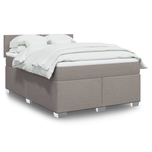 vidaXL Κρεβάτι Boxspring με Στρώμα Taupe 160x200 εκ. Υφασμάτινο