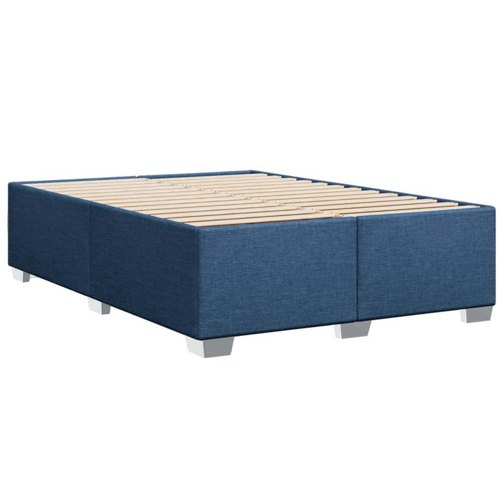vidaXL Κρεβάτι Boxspring με Στρώμα Μπλε 160x200 εκ. Υφασμάτινο