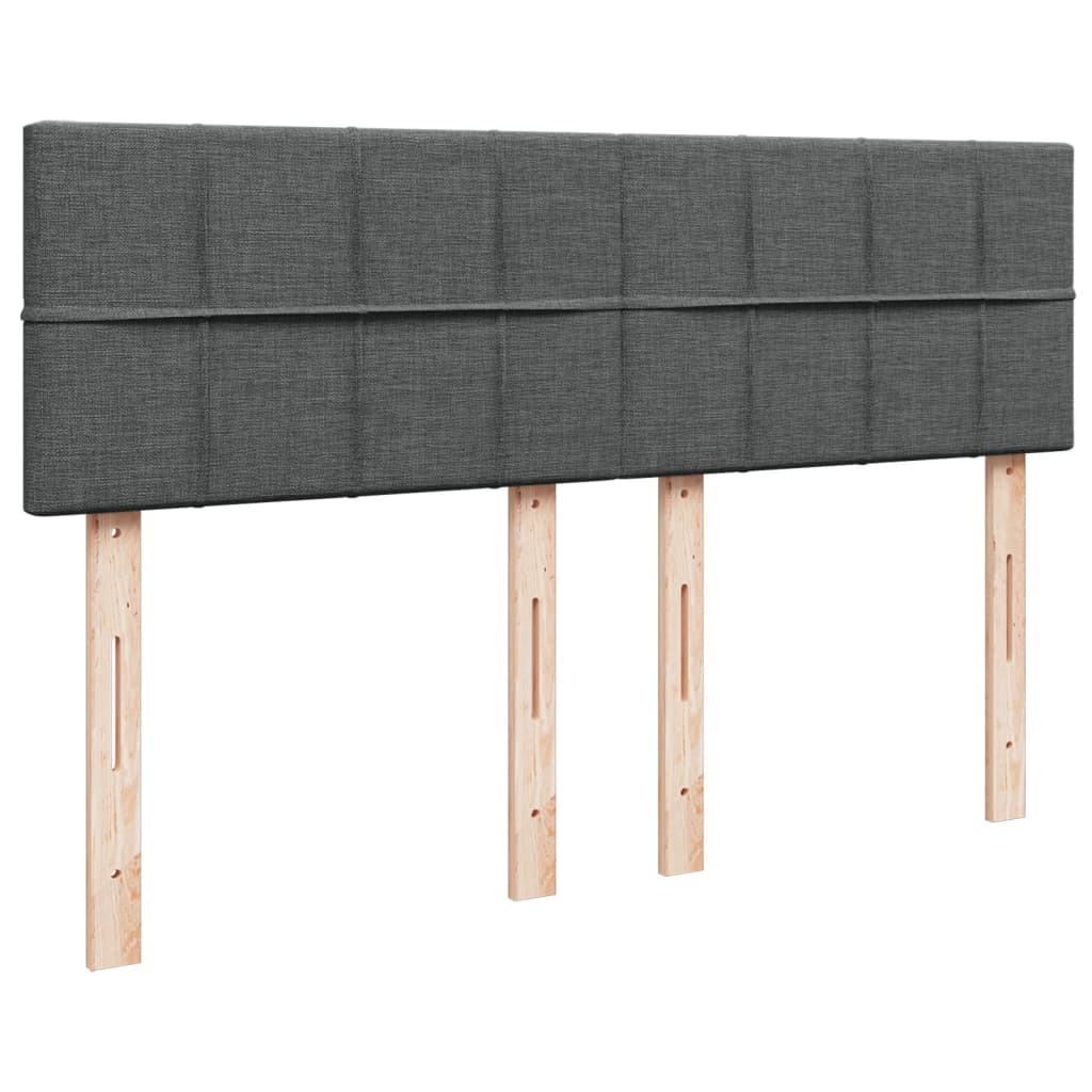 vidaXL Κρεβάτι Boxspring με Στρώμα Σκούρο Γκρι 160x200 εκ Υφασμάτινο