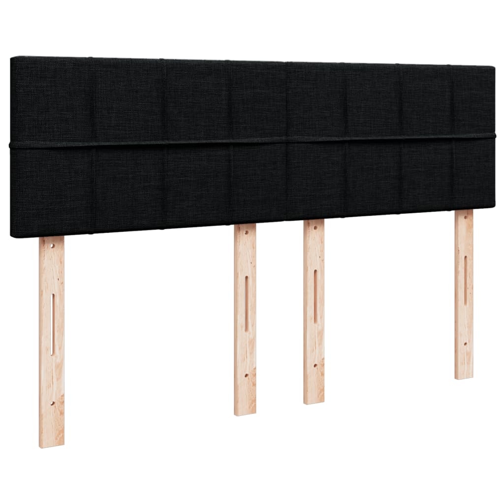 vidaXL Κρεβάτι Boxspring με Στρώμα Μαύρο 160x200 εκ. Υφασμάτινο