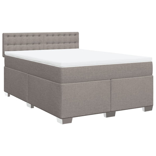 vidaXL Κρεβάτι Boxspring με Στρώμα Taupe 160x200 εκ. Υφασμάτινο