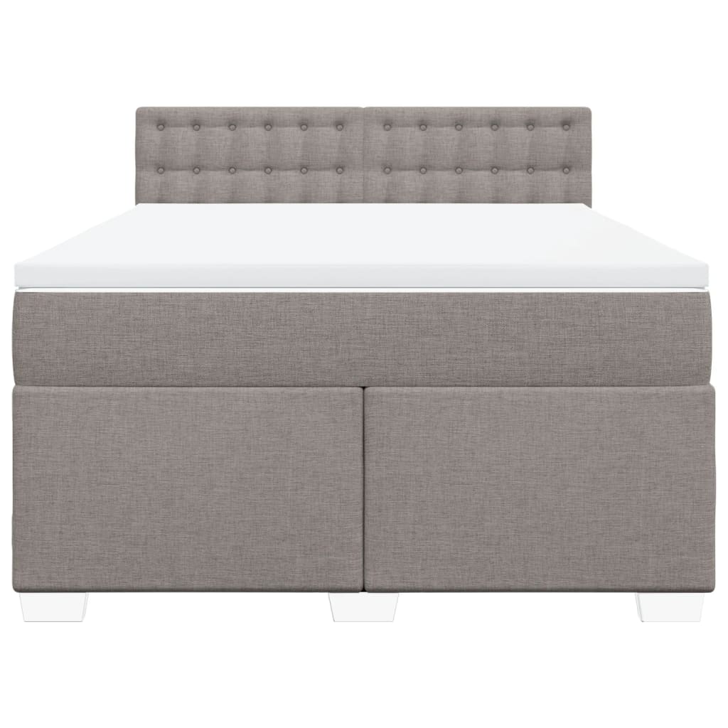 vidaXL Κρεβάτι Boxspring με Στρώμα Taupe 160x200 εκ. Υφασμάτινο