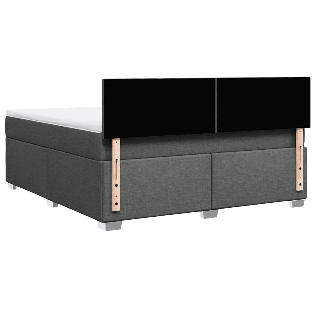 vidaXL Κρεβάτι Boxspring με Στρώμα Σκούρο Γκρι 180x200 εκ Υφασμάτιν