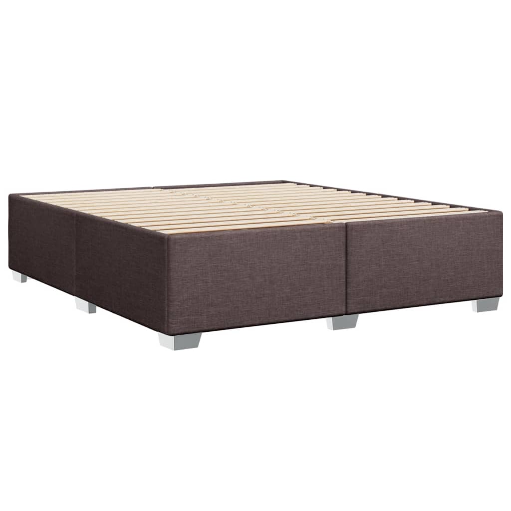 vidaXL Κρεβάτι Boxspring με Στρώμα Σκούρο Καφέ 180x200 εκ Υφασμάτινο