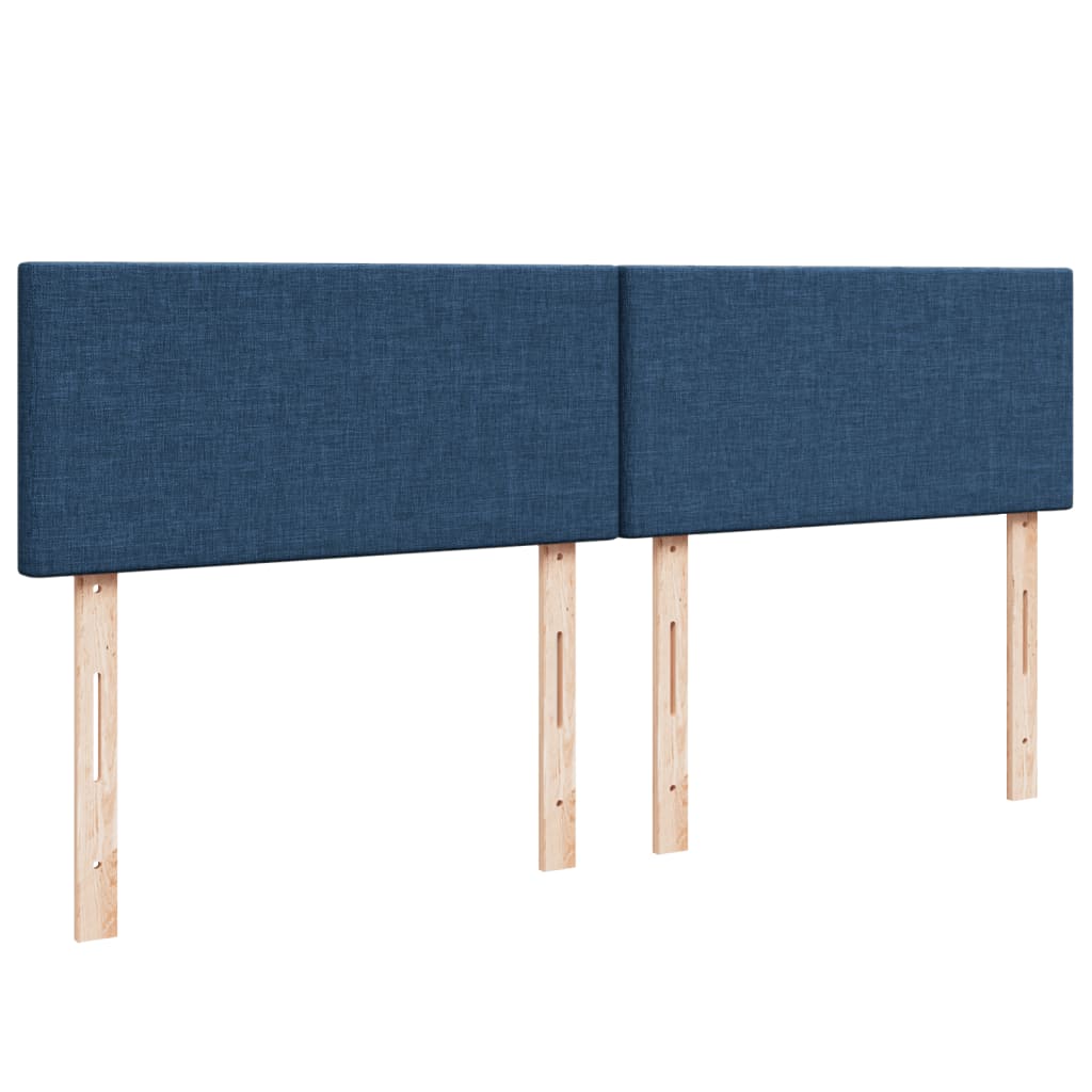 vidaXL Κρεβάτι Boxspring με Στρώμα Μπλε 180x200 εκ. Υφασμάτινο