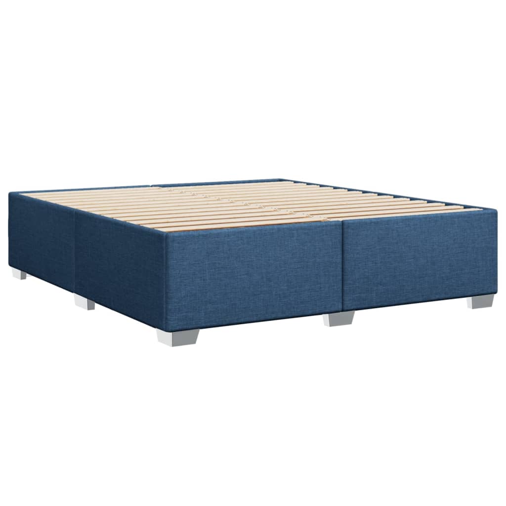 vidaXL Κρεβάτι Boxspring με Στρώμα Μπλε 180x200 εκ. Υφασμάτινο