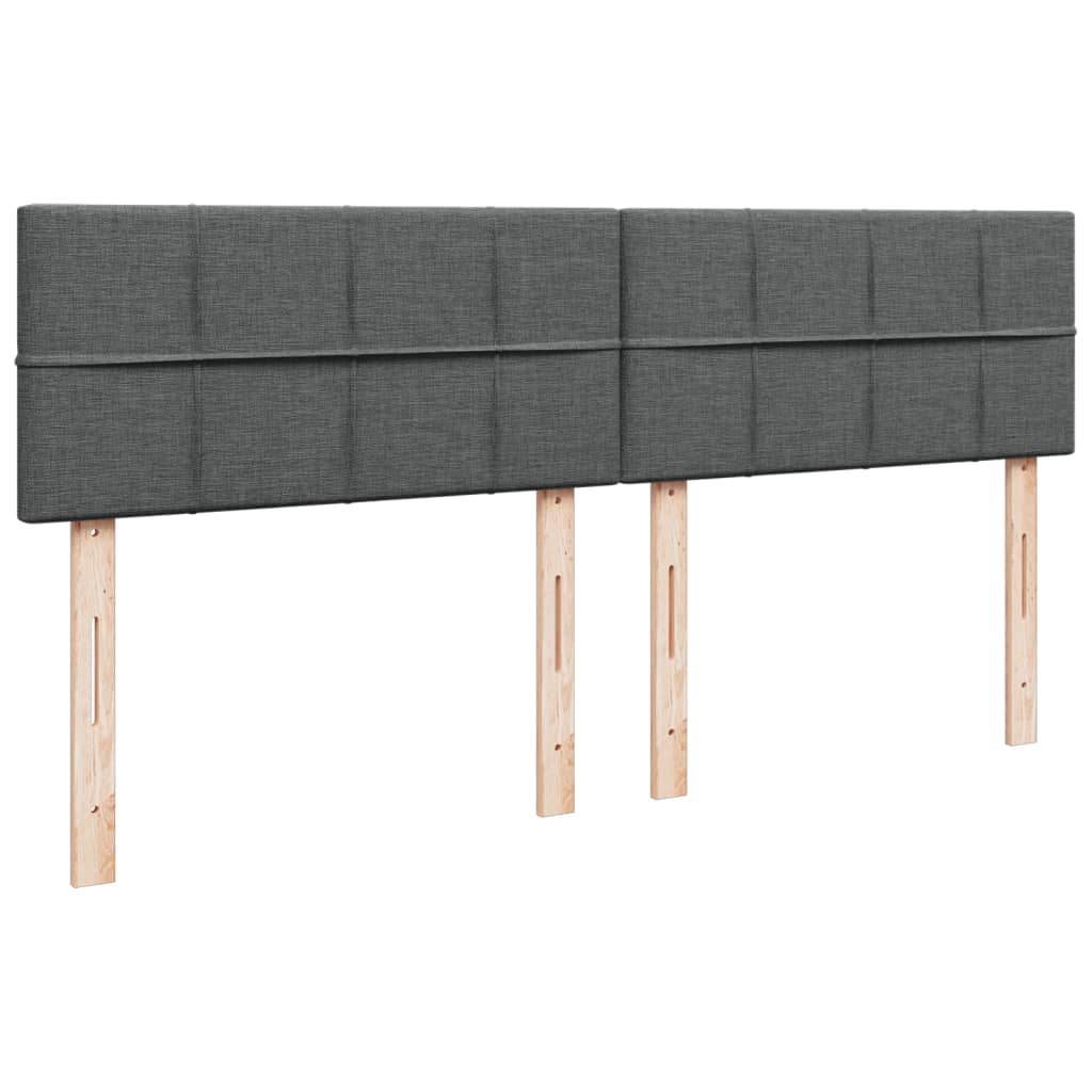 vidaXL Κρεβάτι Boxspring με Στρώμα Σκούρο Γκρι 180x200 εκ Υφασμάτιν
