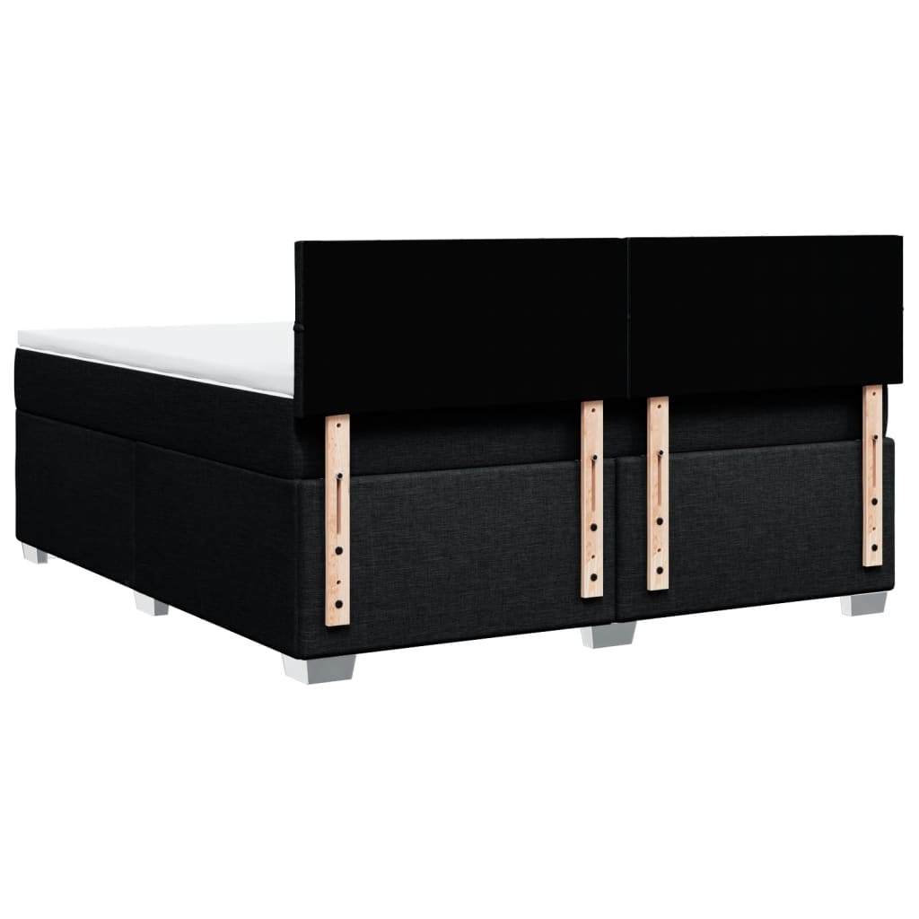 vidaXL Κρεβάτι Boxspring με Στρώμα Μαύρο 180x200 εκ. Υφασμάτινο