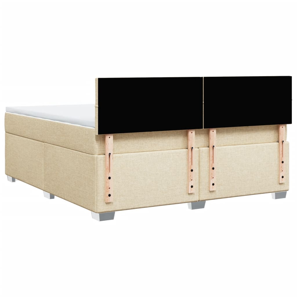 vidaXL Κρεβάτι Boxspring με Στρώμα Κρεμ 180x200 εκ. Υφασμάτινο