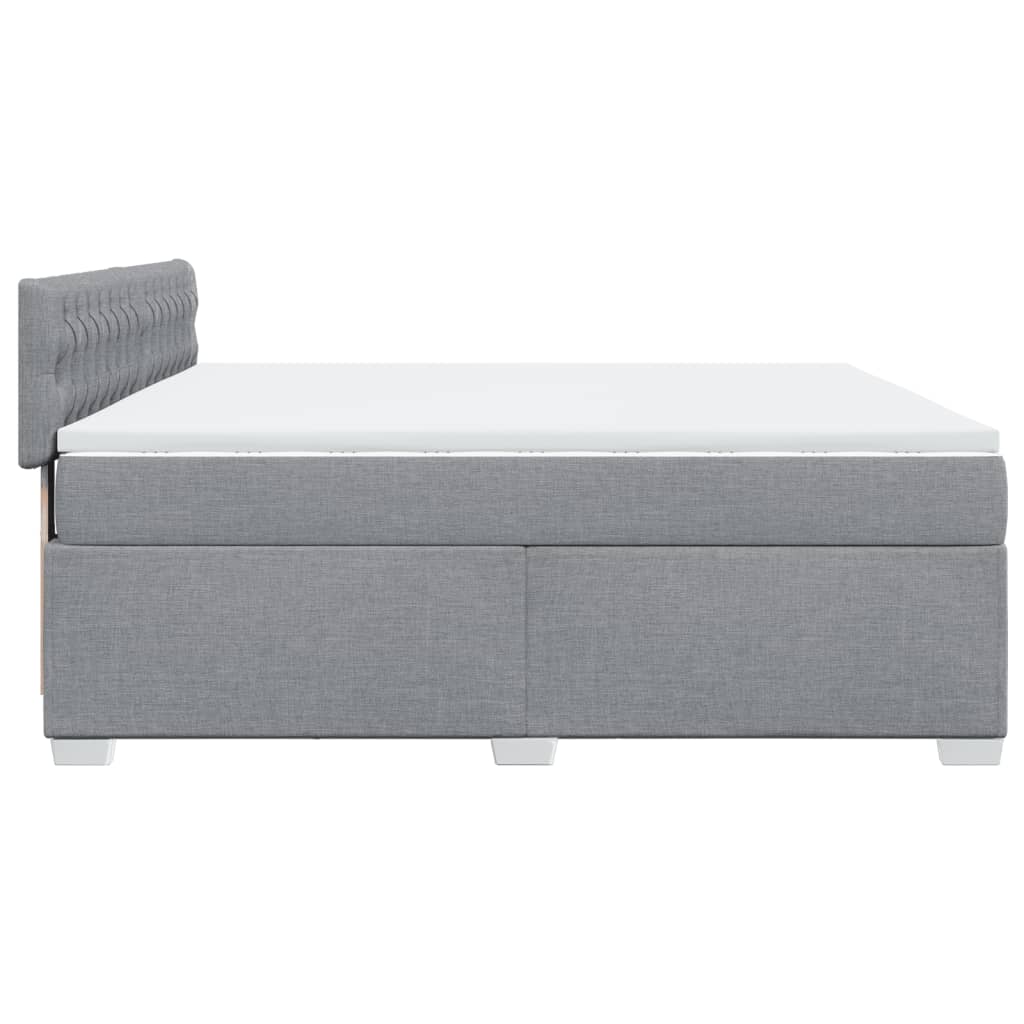 vidaXL Κρεβάτι Boxspring με Στρώμα Ανοιχτό Γκρι 180x200 εκ. Υφασμάτινο