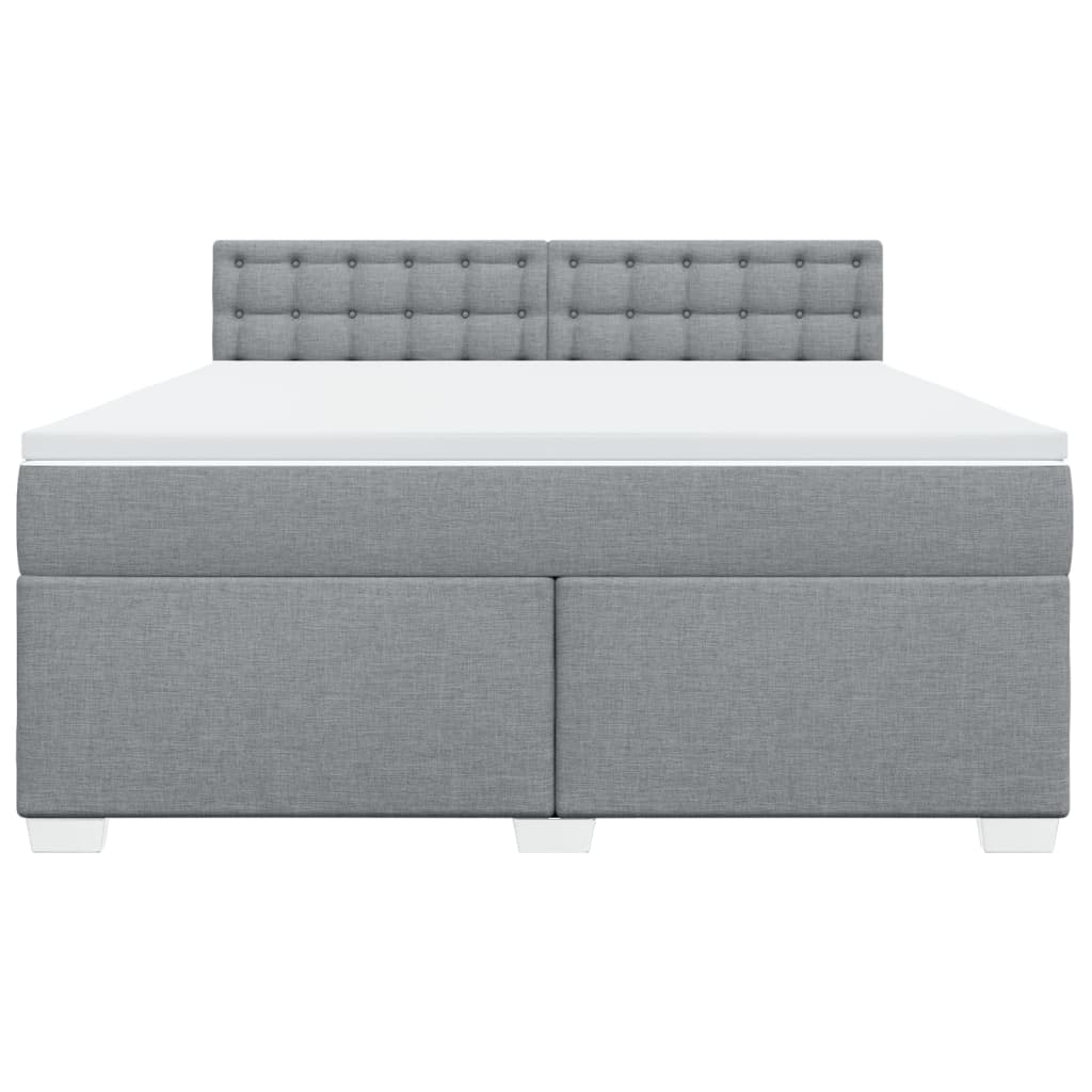 vidaXL Κρεβάτι Boxspring με Στρώμα Ανοιχτό Γκρι 180x200 εκ. Υφασμάτινο