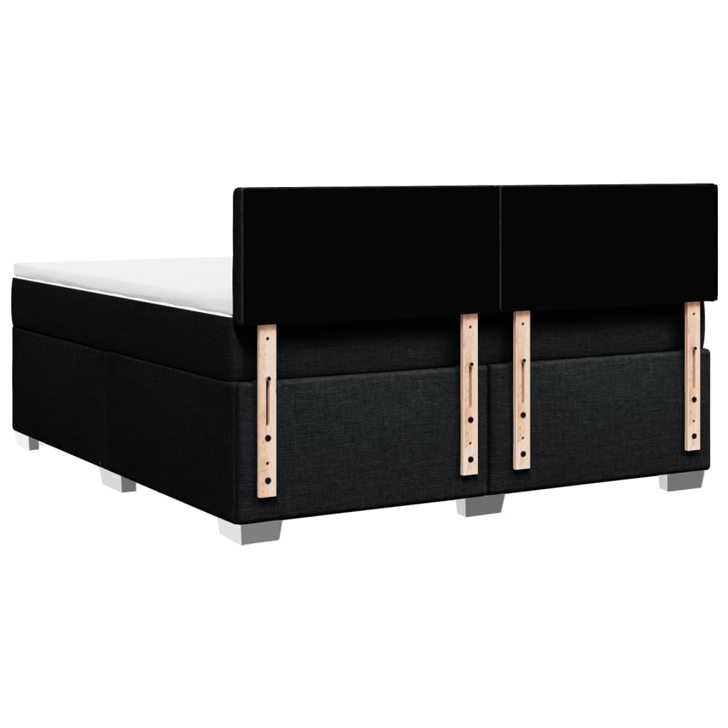 vidaXL Κρεβάτι Boxspring με Στρώμα Μαύρο 180x200 εκ. Υφασμάτινο