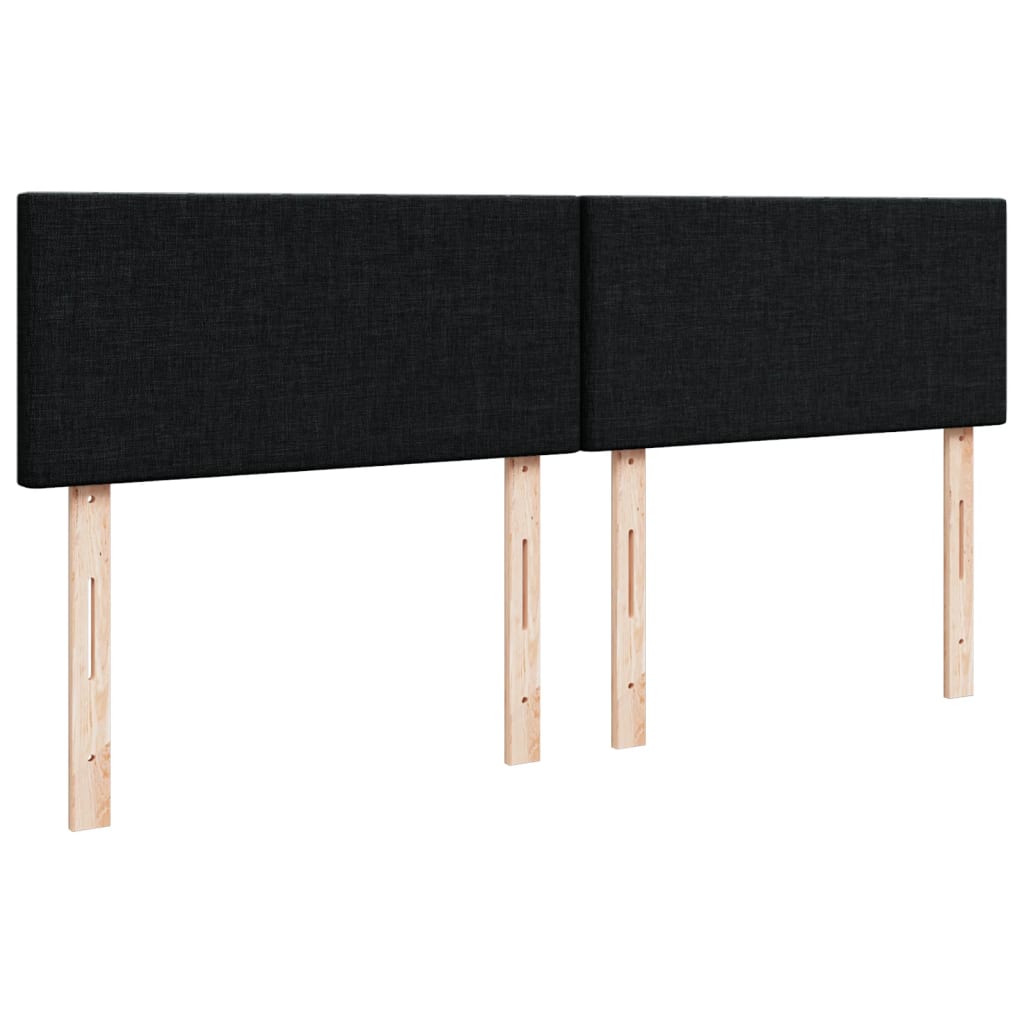 vidaXL Κρεβάτι Boxspring με Στρώμα Μαύρο 200x200 εκ. Υφασμάτινο