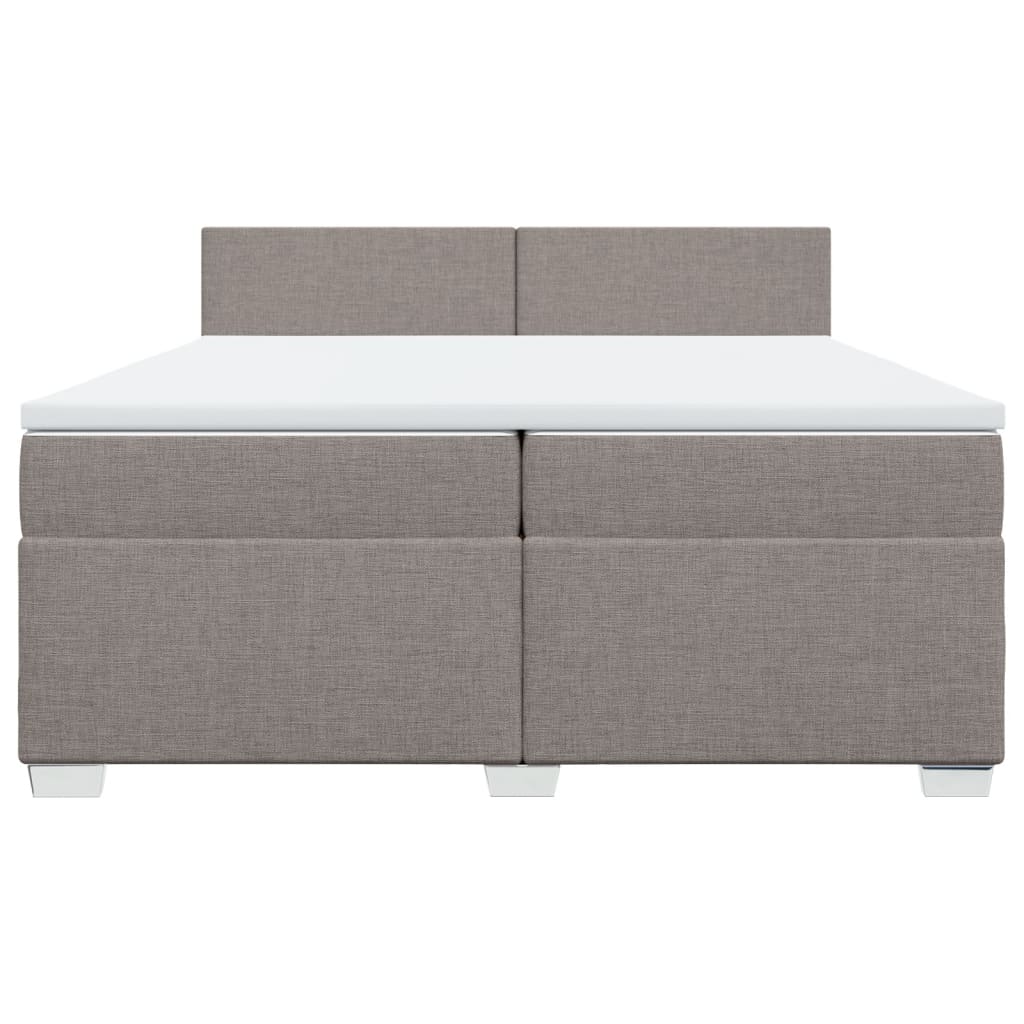 vidaXL Κρεβάτι Boxspring με Στρώμα Taupe 200x200 εκ. Υφασμάτινο