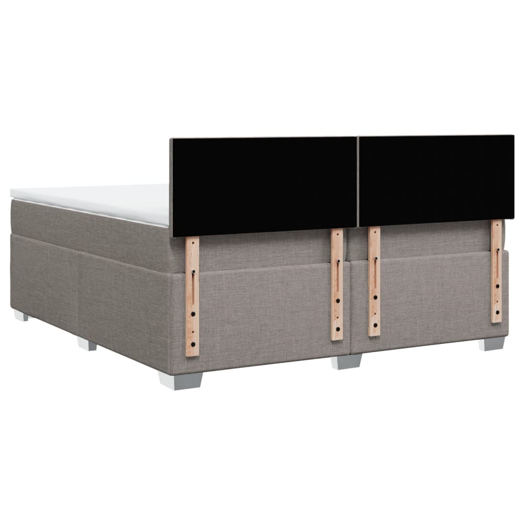 vidaXL Κρεβάτι Boxspring με Στρώμα Taupe 200x200 εκ. Υφασμάτινο