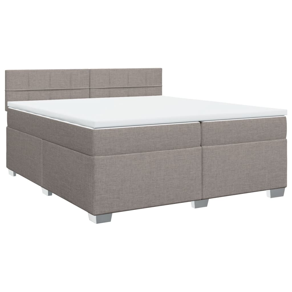 vidaXL Κρεβάτι Boxspring με Στρώμα Taupe 200x200 εκ. Υφασμάτινο