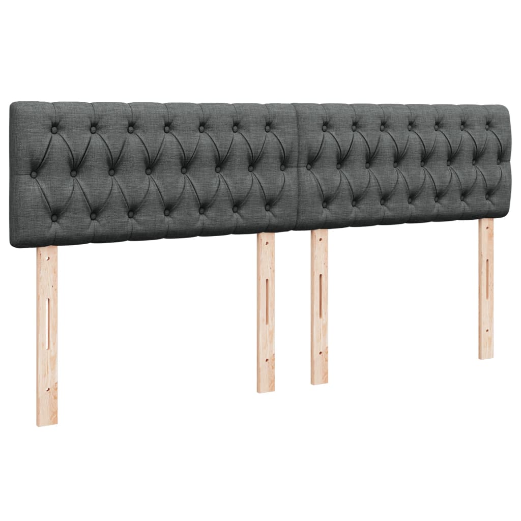 vidaXL Κρεβάτι Boxspring με Στρώμα Σκούρο Γκρι 200x200 εκ. Υφασμάτινο