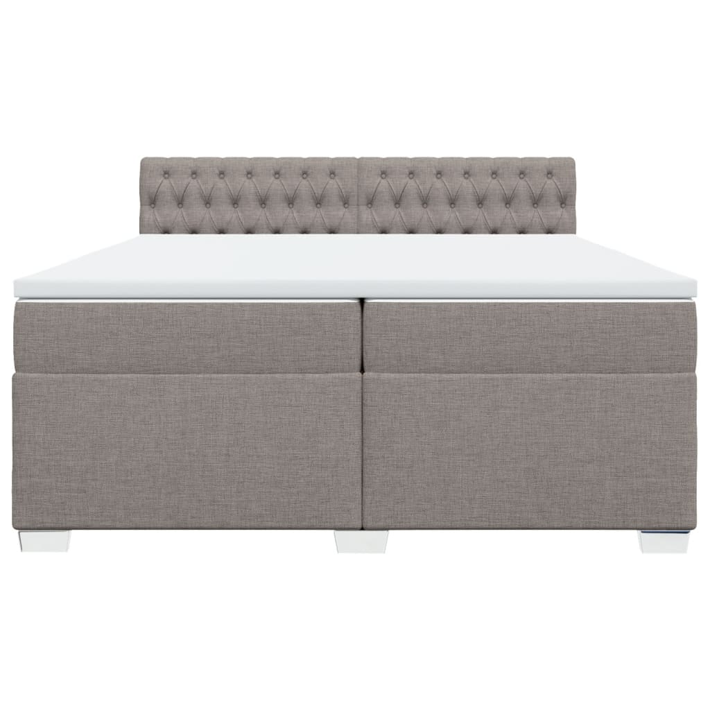 vidaXL Κρεβάτι Boxspring με Στρώμα Taupe 200x200 εκ. Υφασμάτινο