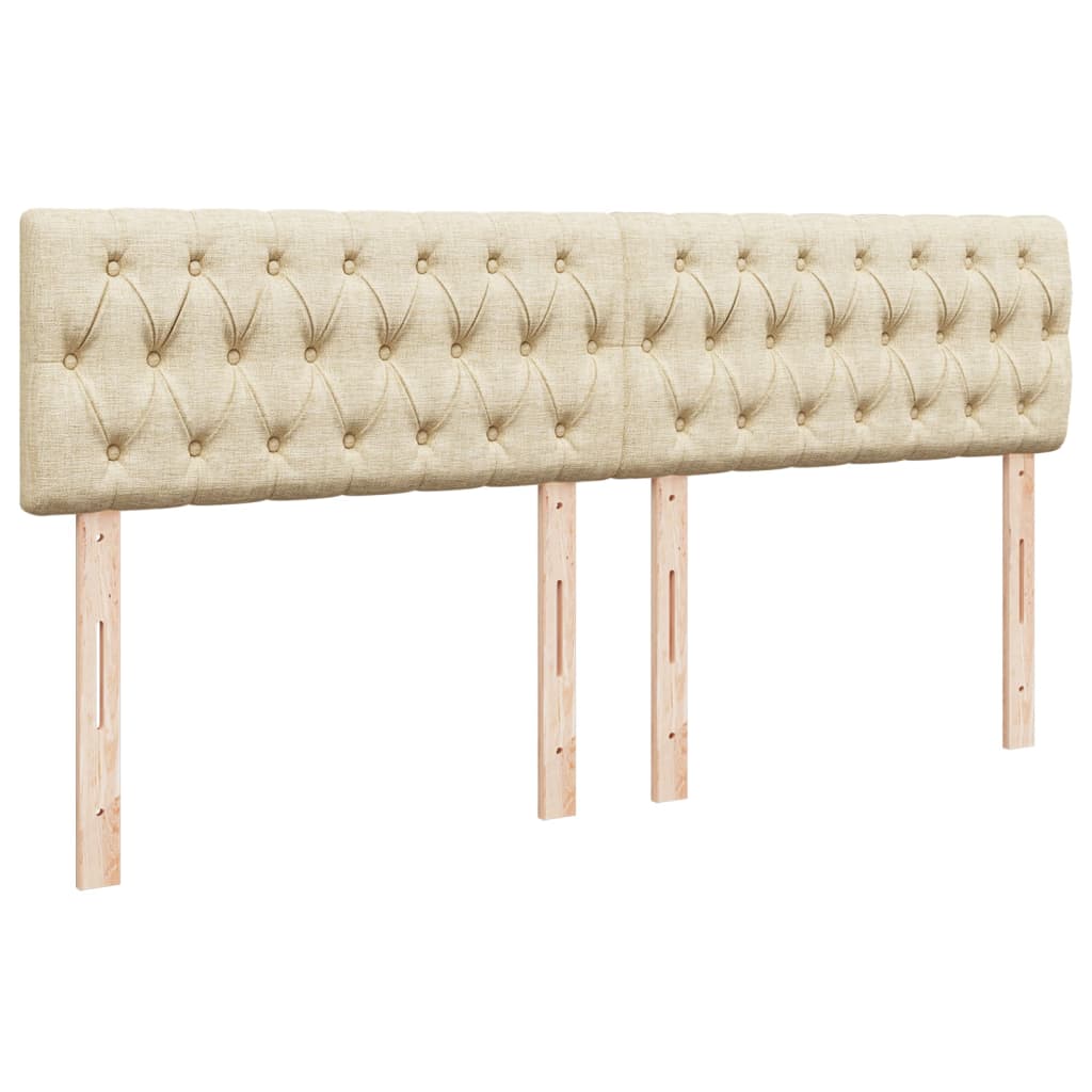 vidaXL Κρεβάτι Boxspring με Στρώμα Κρεμ 200x200 εκ. Υφασμάτινο