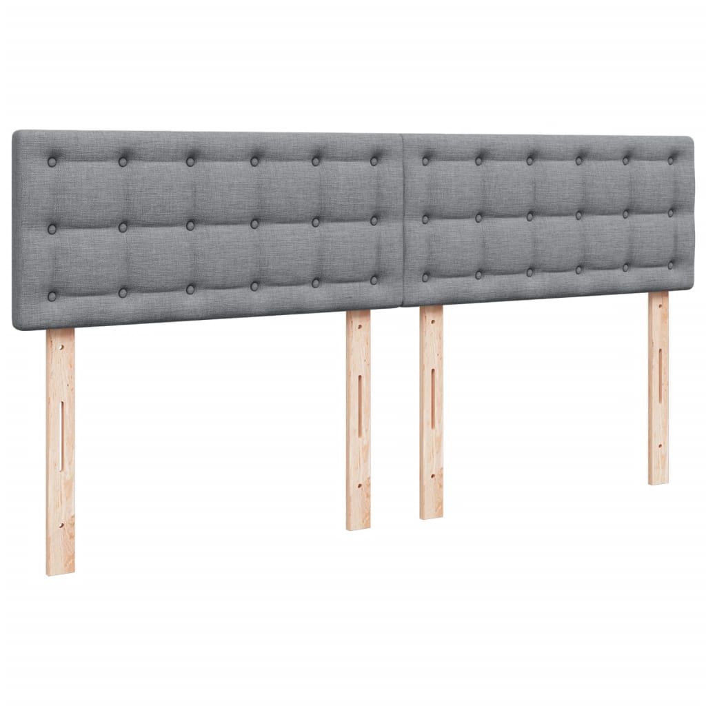 vidaXL Κρεβάτι Boxspring με Στρώμα Ανοιχτό Γκρι 200x200 εκ. Υφασμάτινο