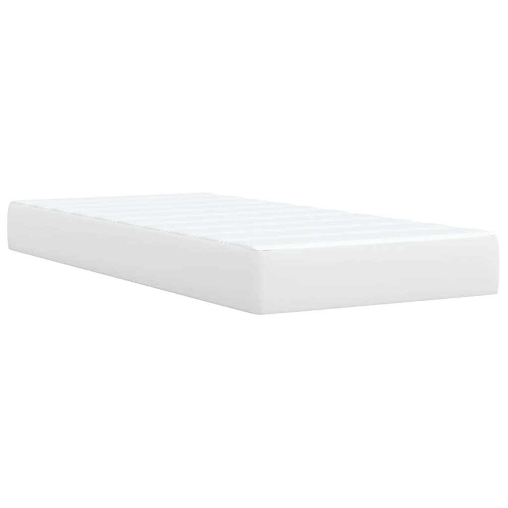 vidaXL Κρεβάτι Boxspring με Στρώμα Λευκό 80 x 200 εκ. Συνθετικό Δέρμα