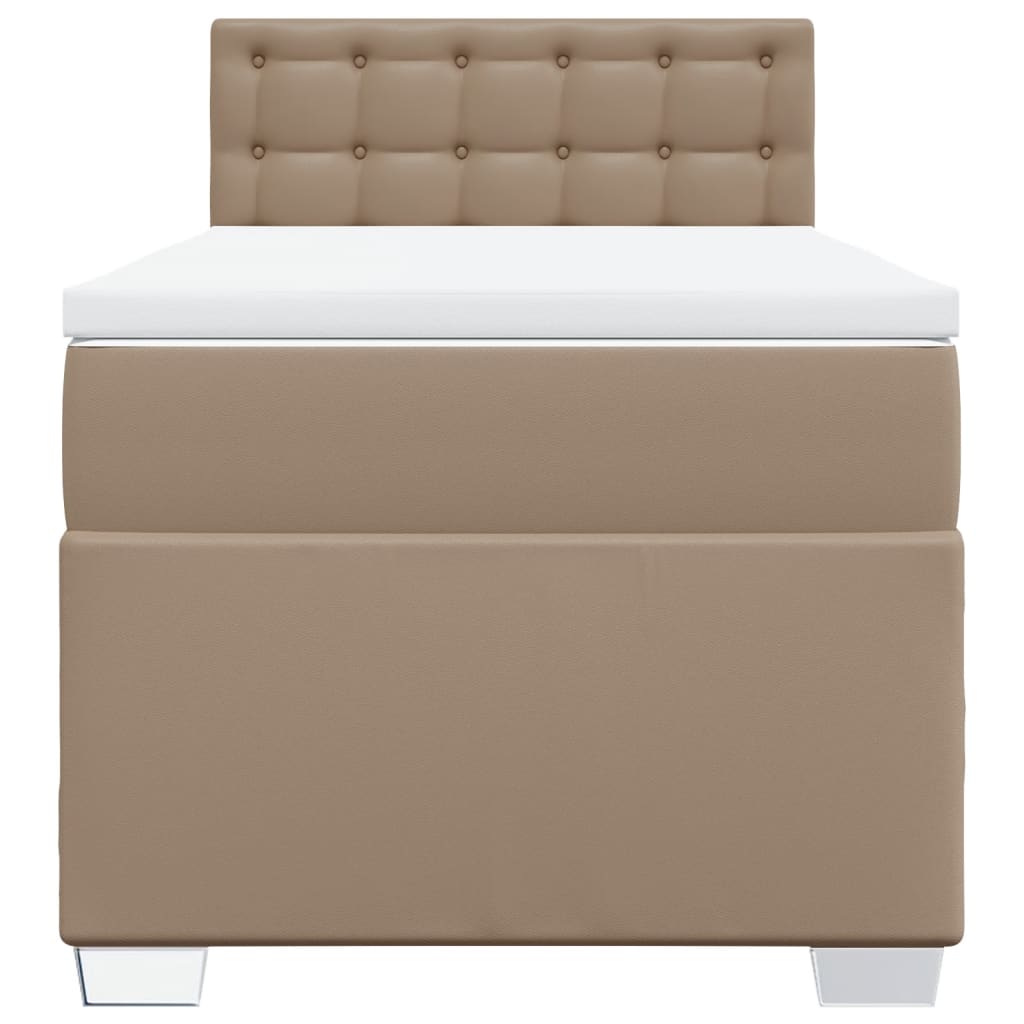 vidaXL Κρεβάτι Boxspring με Στρώμα Καπουτσίνο 80x200 εκ. Συνθ. Δέρμα