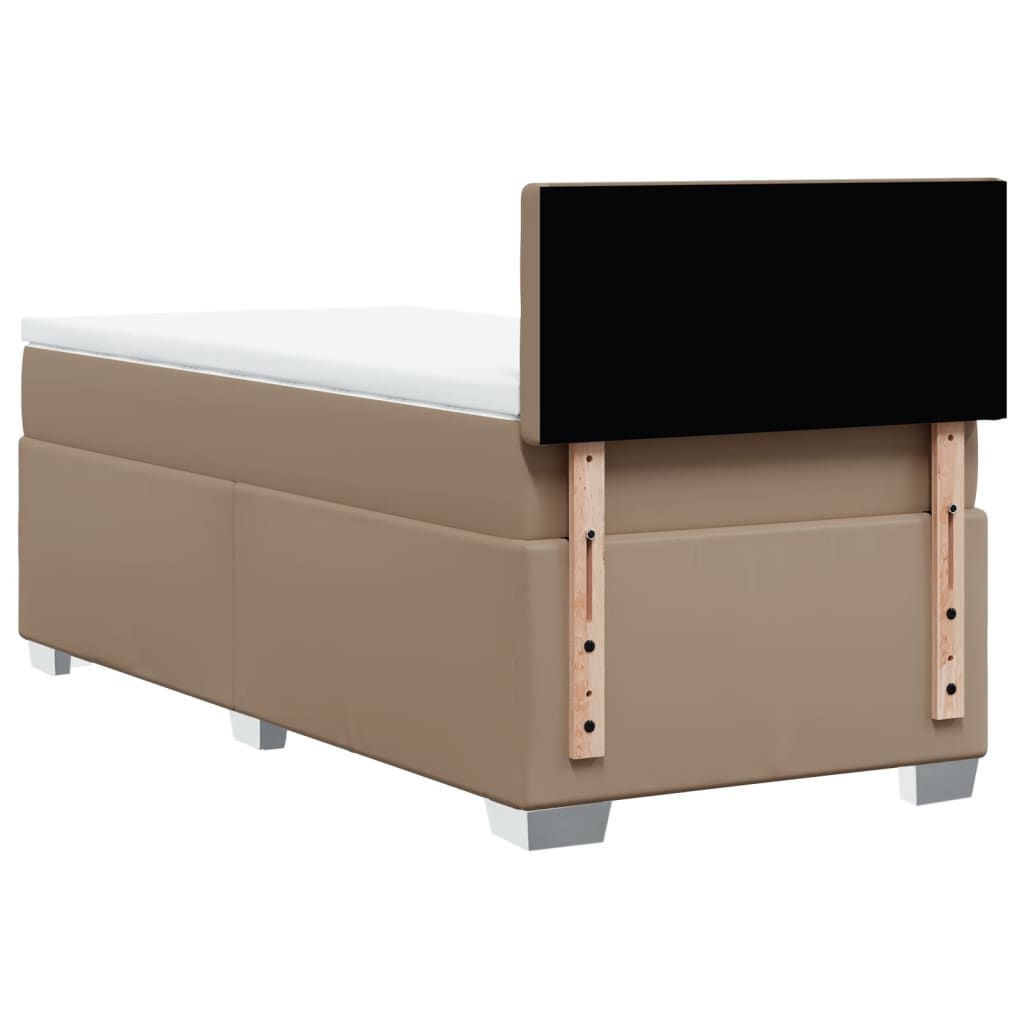 vidaXL Κρεβάτι Boxspring με Στρώμα Καπουτσίνο 80x200 εκ. Συνθ. Δέρμα