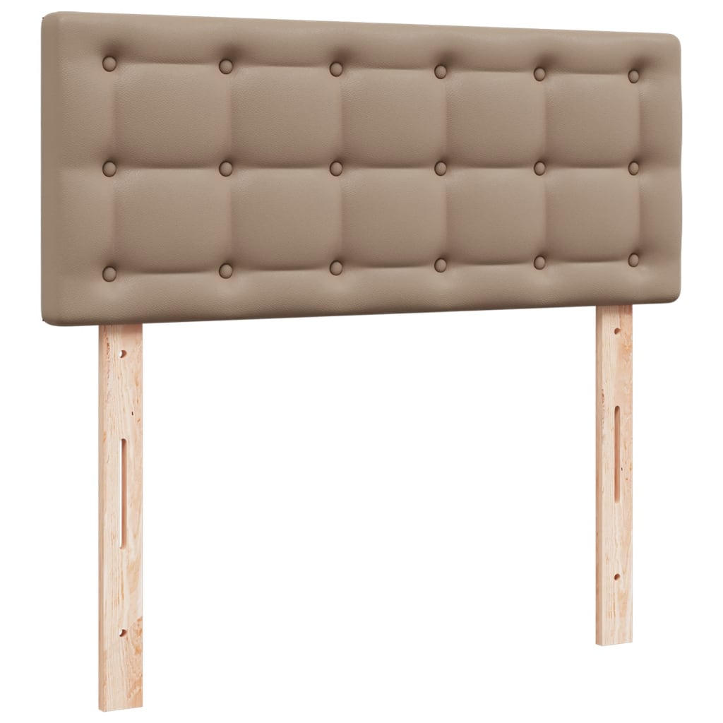 vidaXL Κρεβάτι Boxspring με Στρώμα Καπουτσίνο 80x200 εκ. Συνθ. Δέρμα