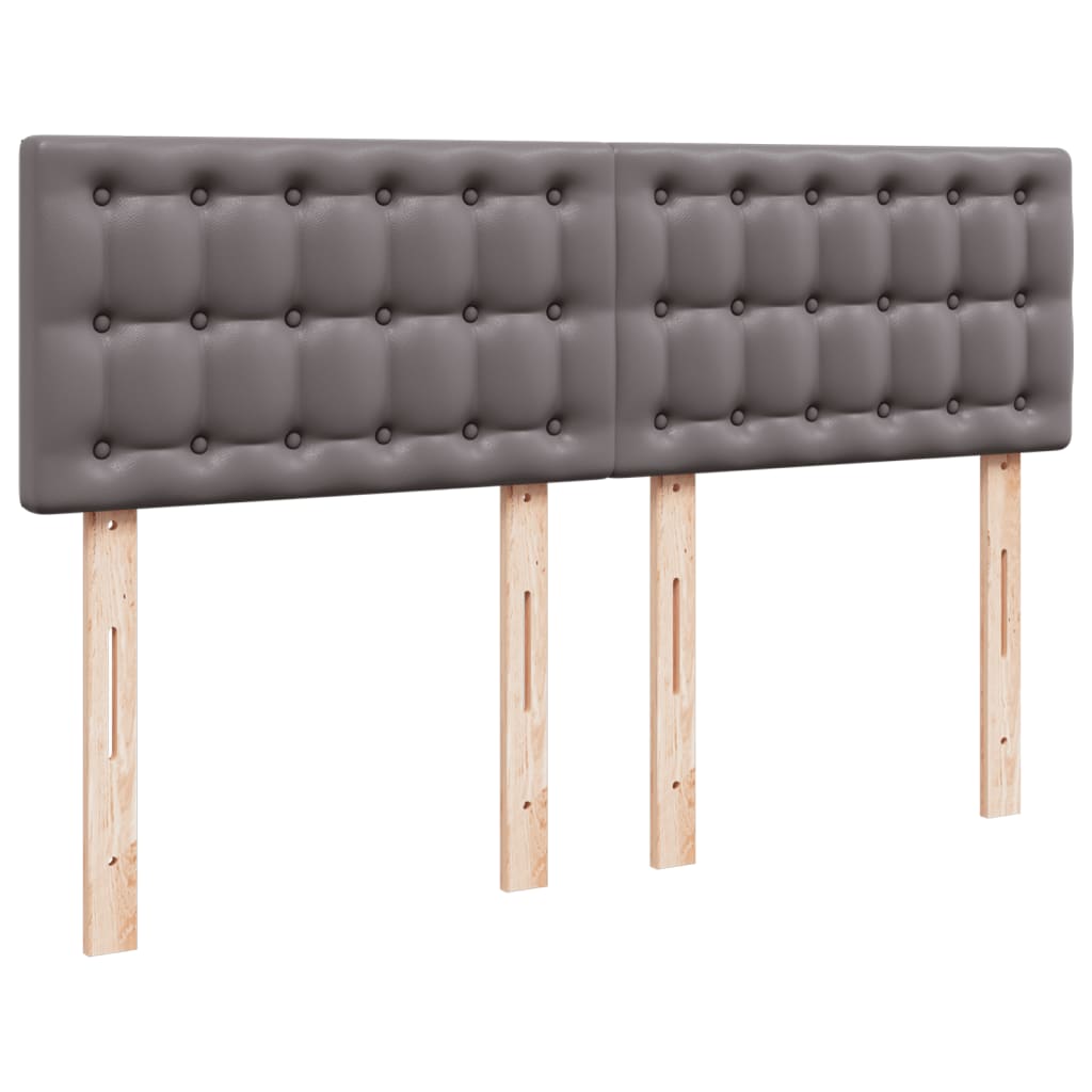 vidaXL Κρεβάτι Boxspring με Στρώμα Γκρι 160x200εκ. από Συνθετικό Δέρμα