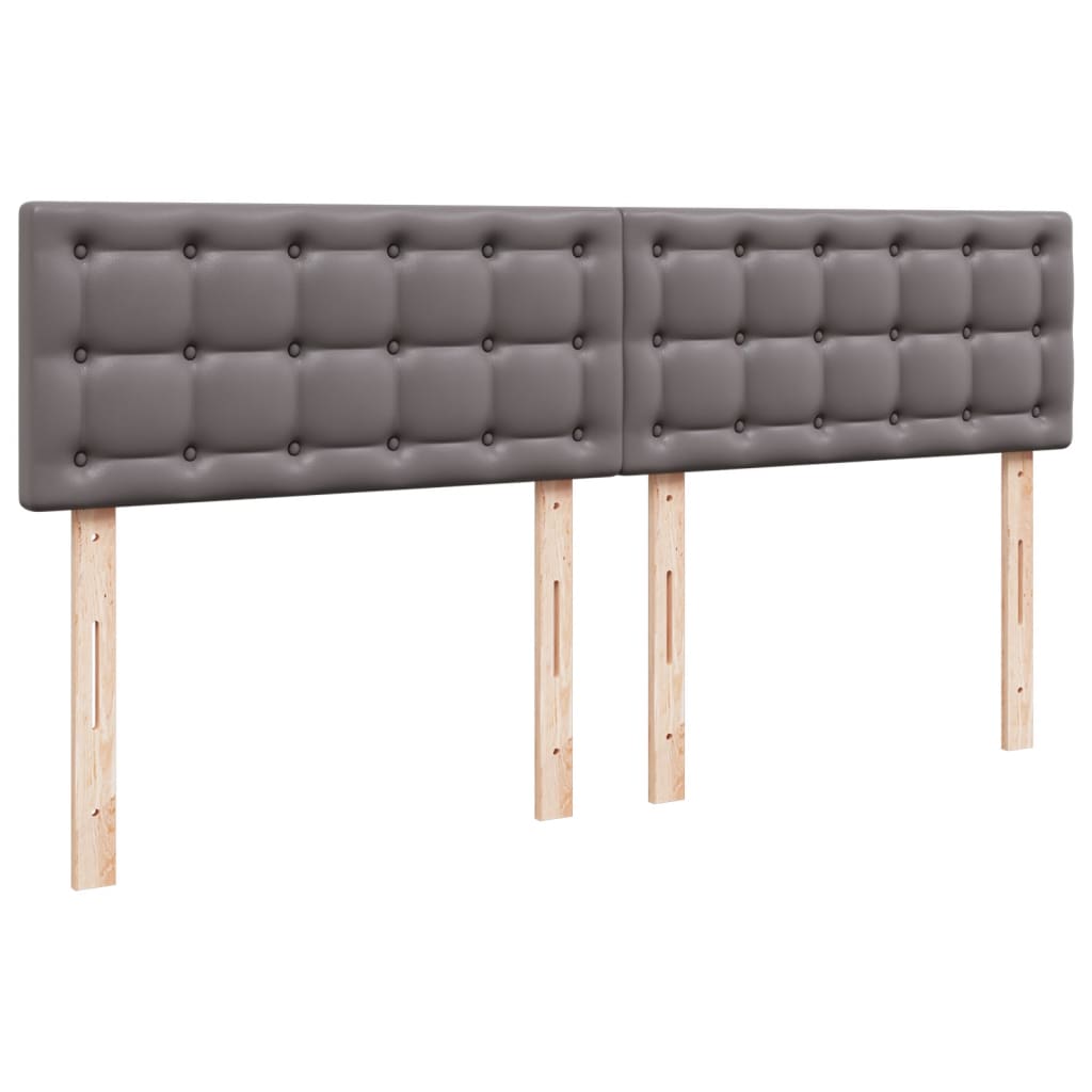 vidaXL Κρεβάτι Boxspring με Στρώμα Γκρι 180x200 εκ. Συνθετικό Δέρμα
