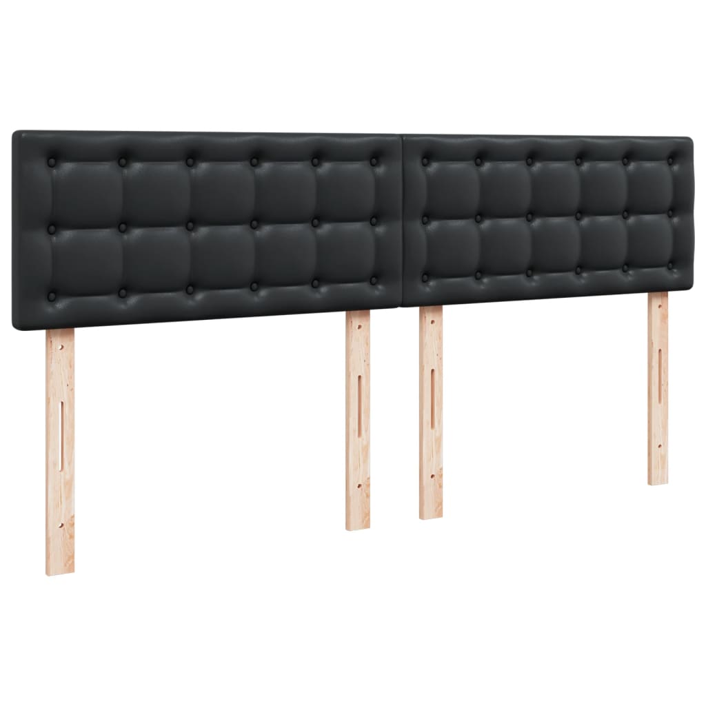 vidaXL Κρεβάτι Boxspring με Στρώμα Μαύρο 200x200 εκ. Συνθετικό Δέρμα