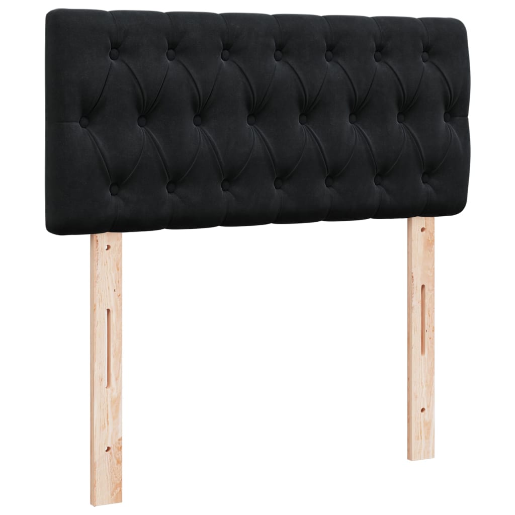 vidaXL Κρεβάτι Boxspring με Στρώμα Μαύρο 80 x 200 εκ. Βελούδινο