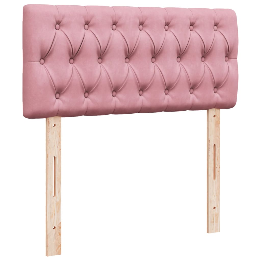 vidaXL Κρεβάτι Boxspring με Στρώμα Ροζ 80 x 200 εκ. Βελούδινο