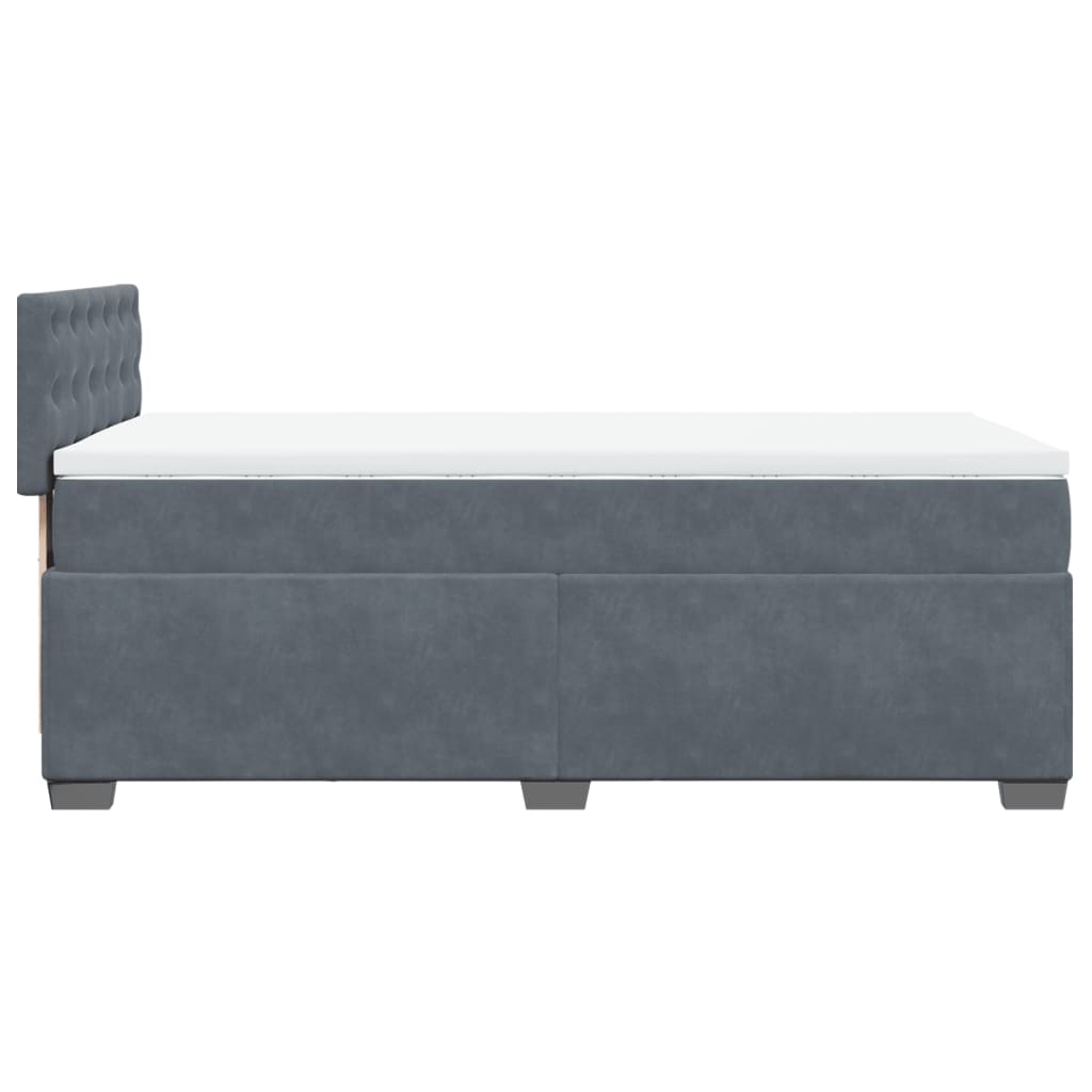 vidaXL Κρεβάτι Boxspring με Στρώμα Σκούρο Γκρι 80x200 εκ. Βελούδινο