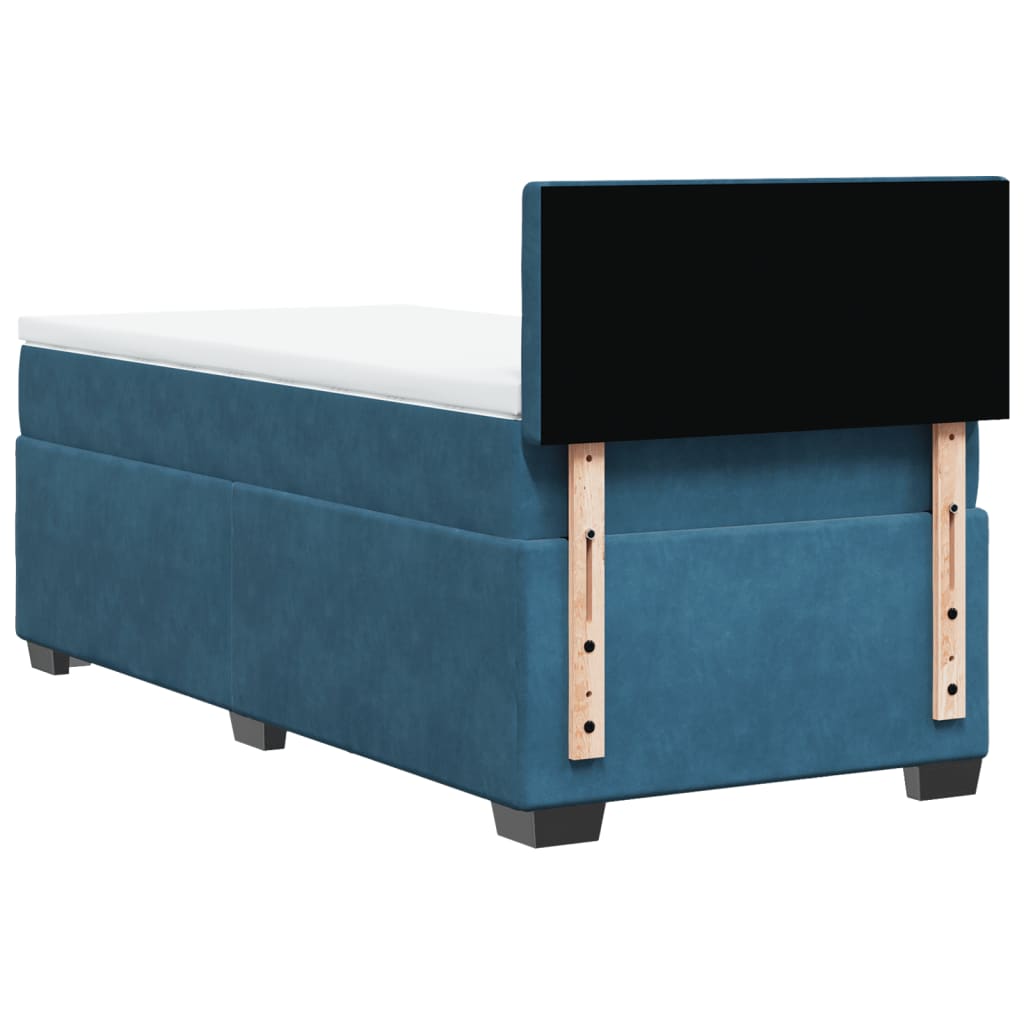 vidaXL Κρεβάτι Boxspring με Στρώμα Σκούρο Μπλε 80 x 200 εκ. Βελούδινο