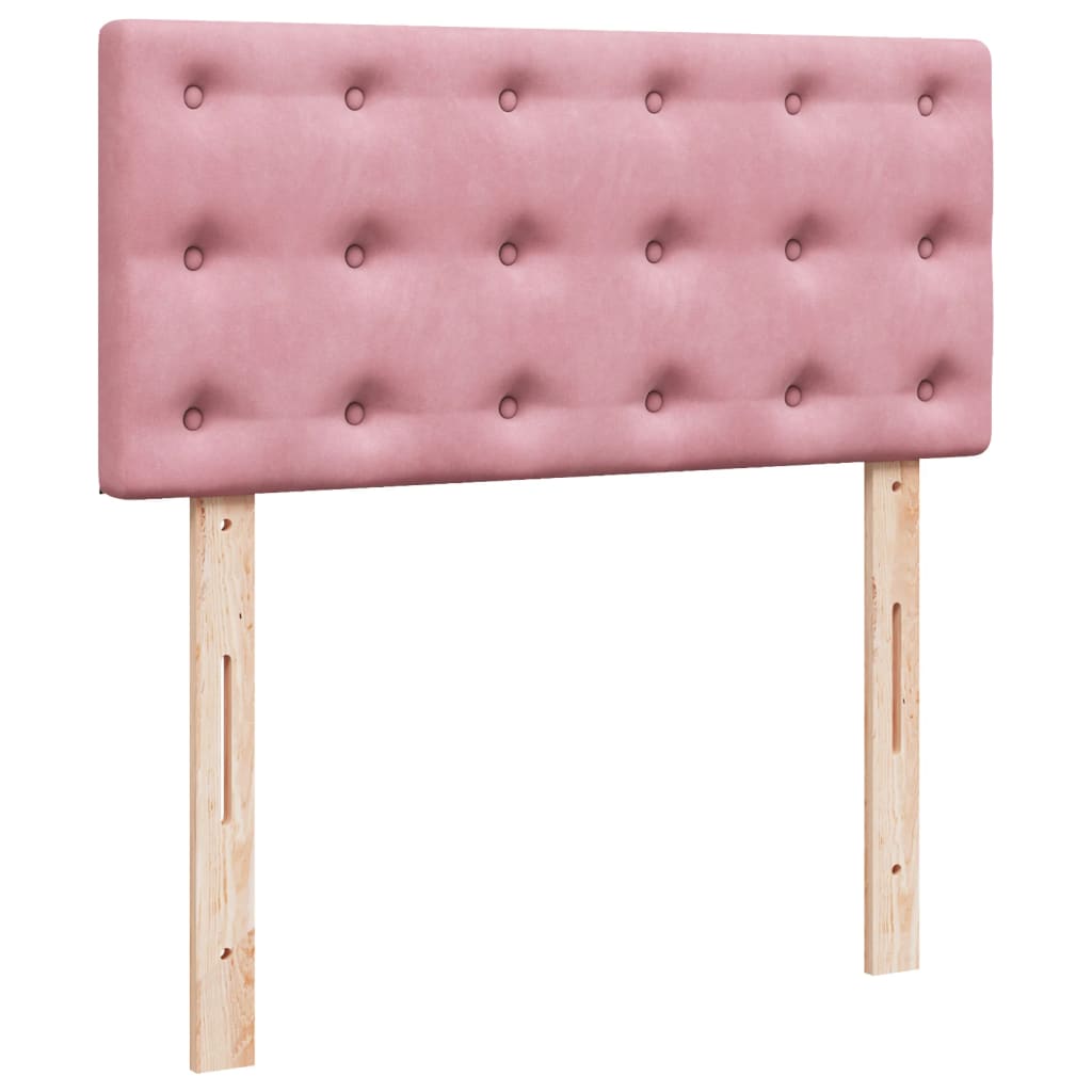vidaXL Κρεβάτι Boxspring με Στρώμα Ροζ 80 x 200 εκ. Βελούδινο