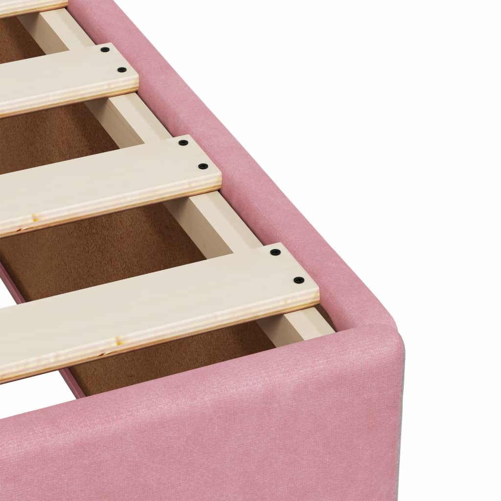 vidaXL Κρεβάτι Boxspring με Στρώμα Ροζ 90x190 εκ. Βελούδινο