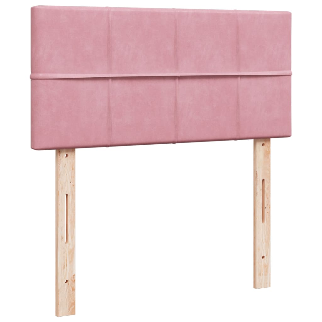 vidaXL Κρεβάτι Boxspring με Στρώμα Ροζ 100x200 εκ. Βελούδινο