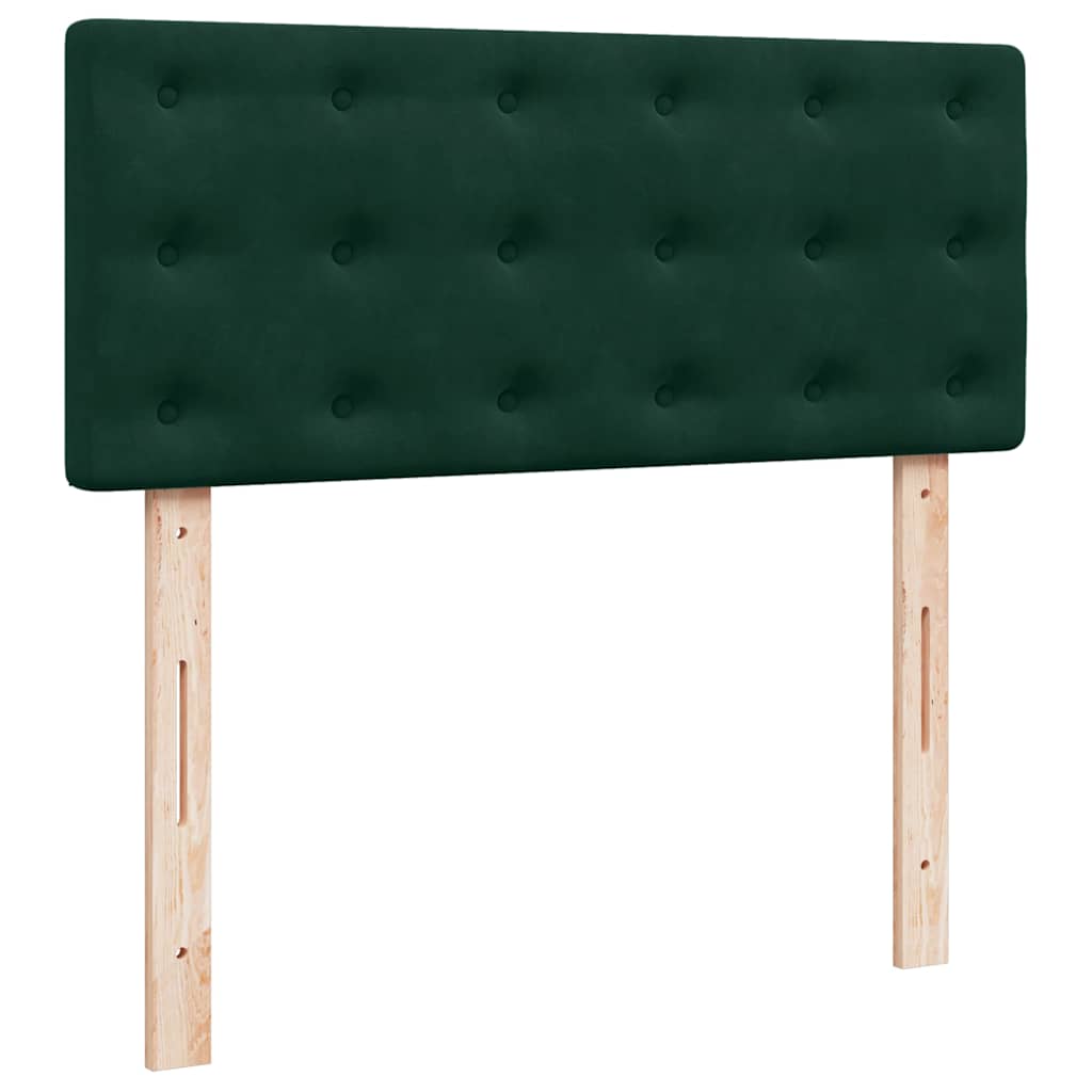 vidaXL Κρεβάτι Boxspring με Στρώμα Σκούρο Πράσινο 120x190εκ. Βελούδινο