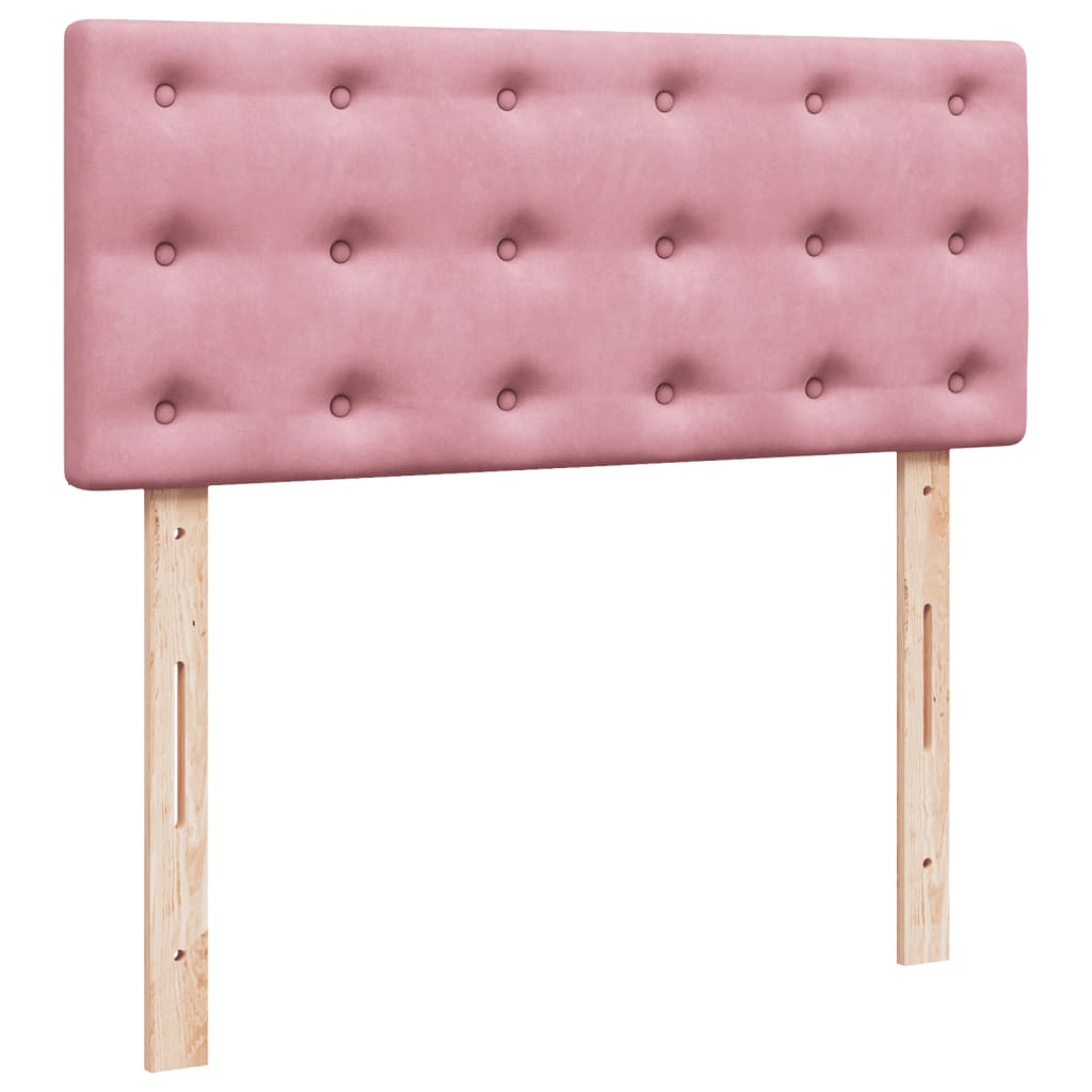 vidaXL Κρεβάτι Boxspring με Στρώμα Ροζ 120x190 εκ. Βελούδινο