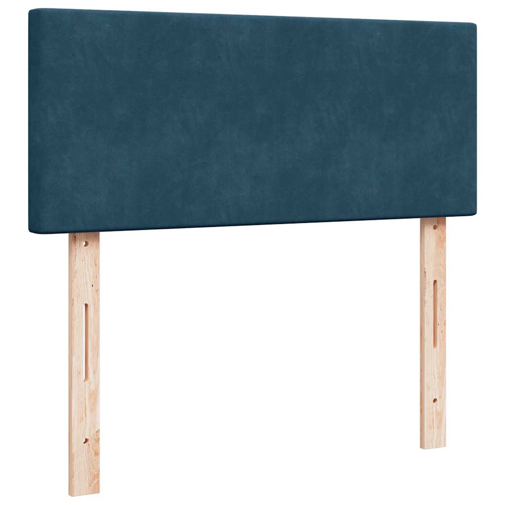 vidaXL Κρεβάτι Boxspring με Στρώμα Σκούρο Μπλε 120x200 εκ. Βελούδινο