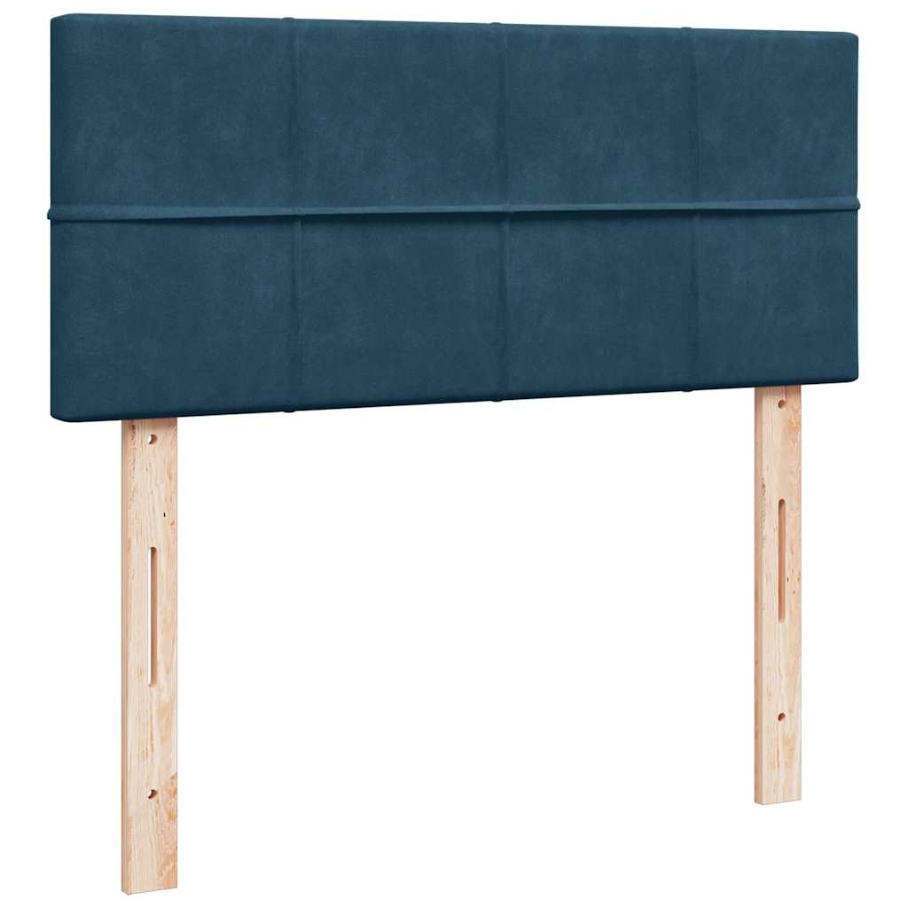vidaXL Κρεβάτι Boxspring με Στρώμα Σκούρο Μπλε 120x200 εκ. Βελούδινο