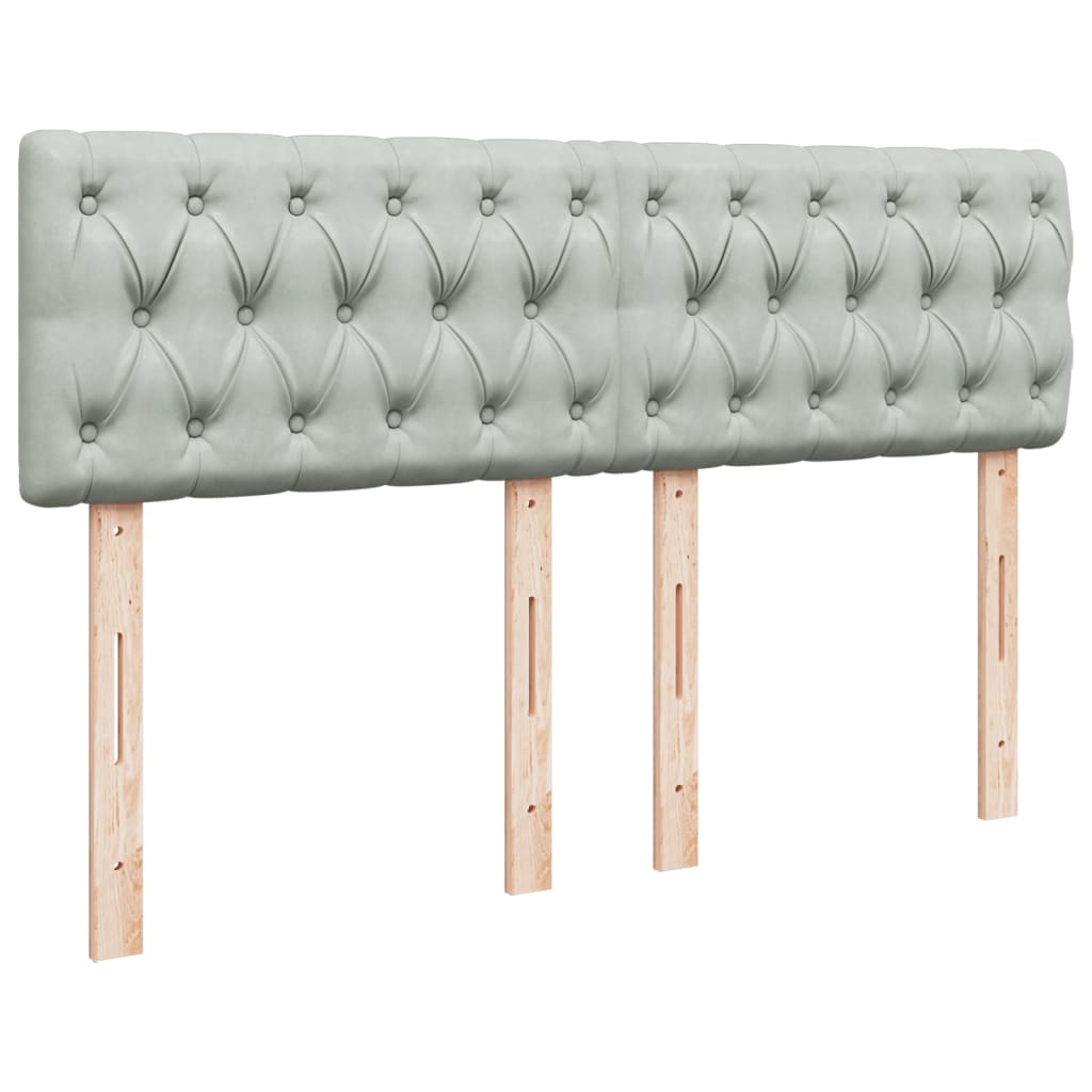 vidaXL Κρεβάτι Boxspring με Στρώμα Ανοιχτό Γκρι 140x190 εκ. Βελούδινο