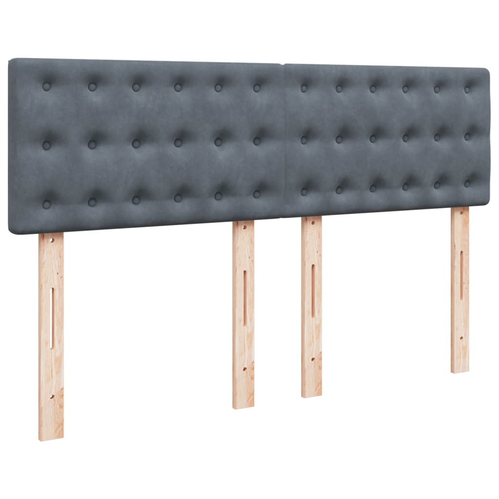 vidaXL Κρεβάτι Boxspring με Στρώμα Σκούρο Γκρι 140x190 εκ. Βελούδινο