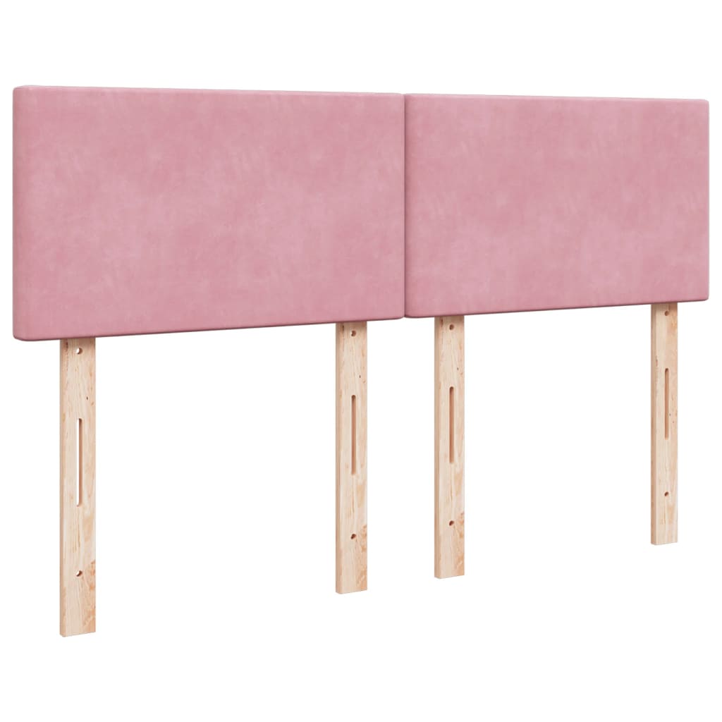 vidaXL Κρεβάτι Boxspring με Στρώμα Σκούρο Ροζ 140x200 εκ. Βελούδινο
