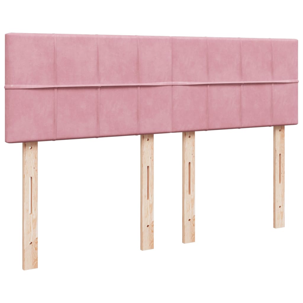 vidaXL Κρεβάτι Boxspring με Στρώμα Σκούρο Ροζ 140x200 εκ. Βελούδινο