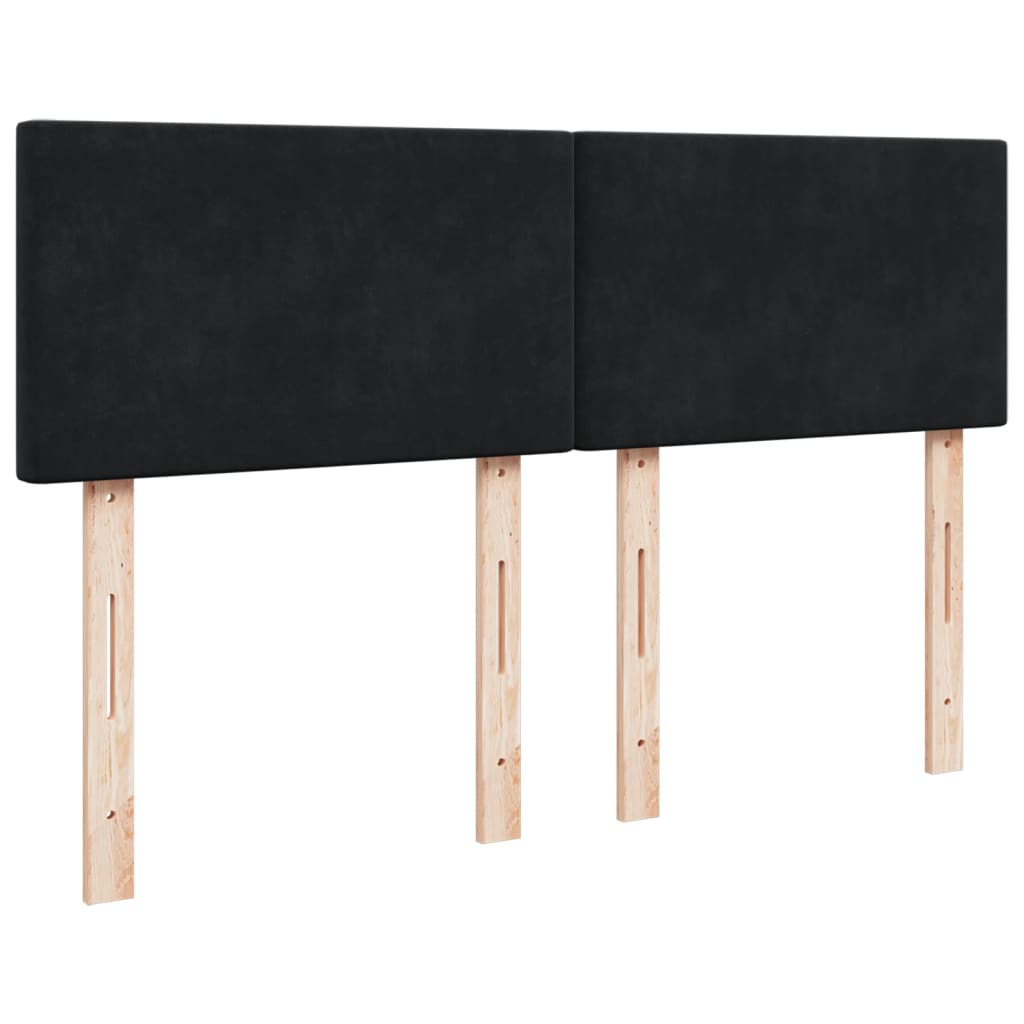 vidaXL Κρεβάτι Boxspring με Στρώμα Μαύρο 160x200 εκ. Βελούδινο